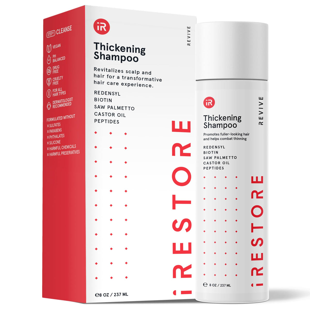 iRestore Shampoing anti-chute: soutien potentiel à la vigueur du cuir chevelu.
