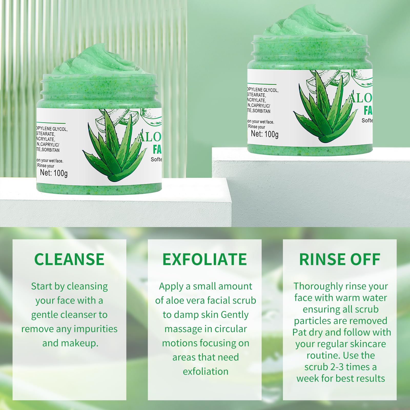 IREV Aloe Vera Scrub Hydratation – peau douce et hydratée après le soin
