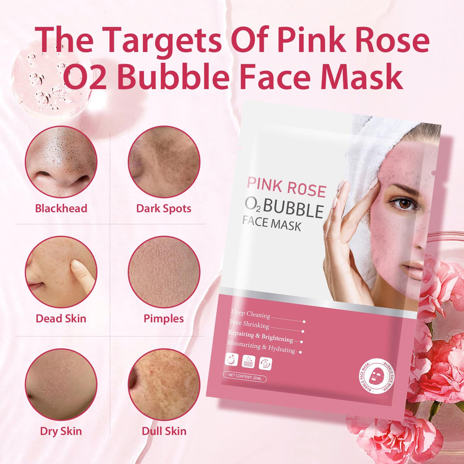 IREV bulles masque visage gros plan nettoyant en profondeur