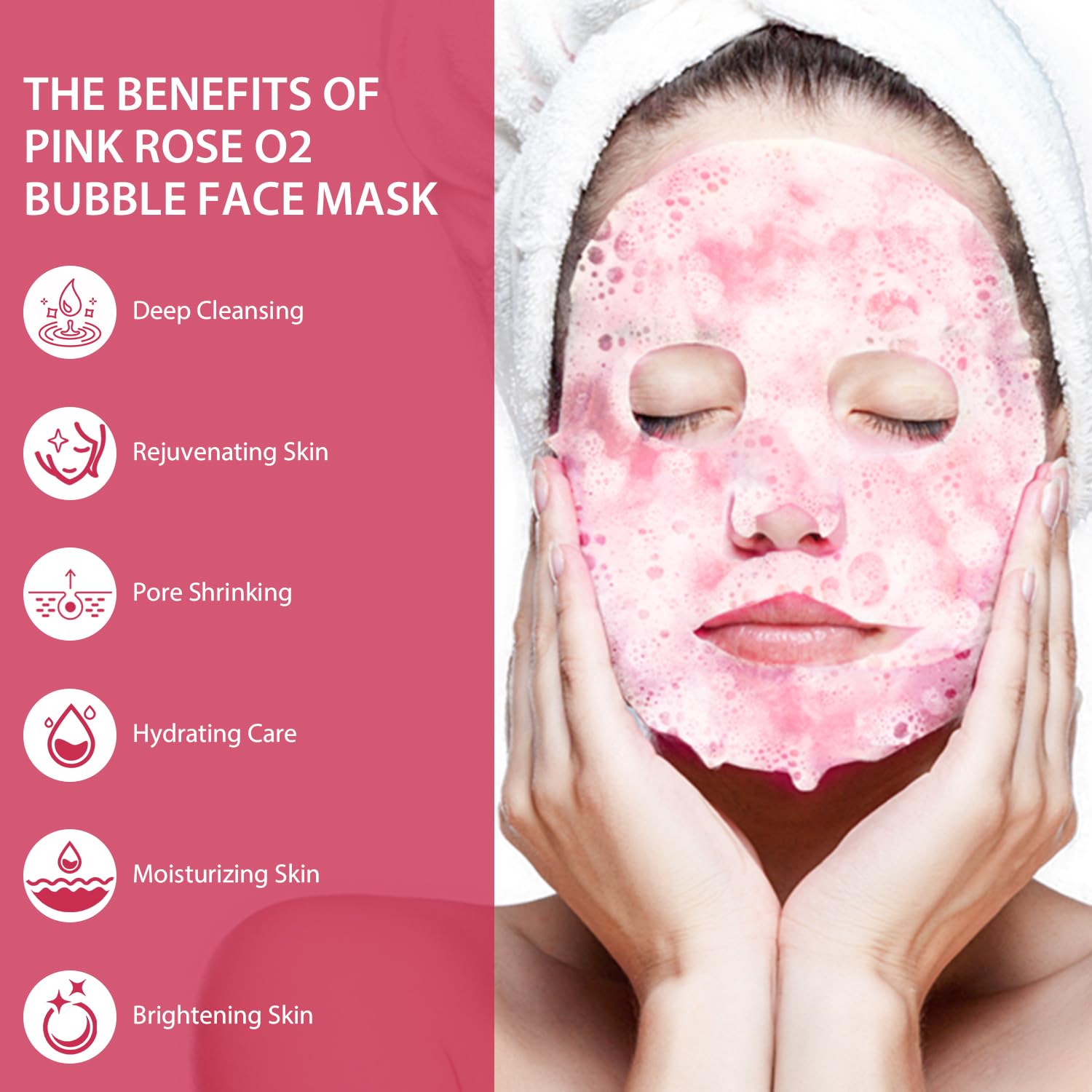 IREV pack 10 masques visage bulles rose pratique et economique