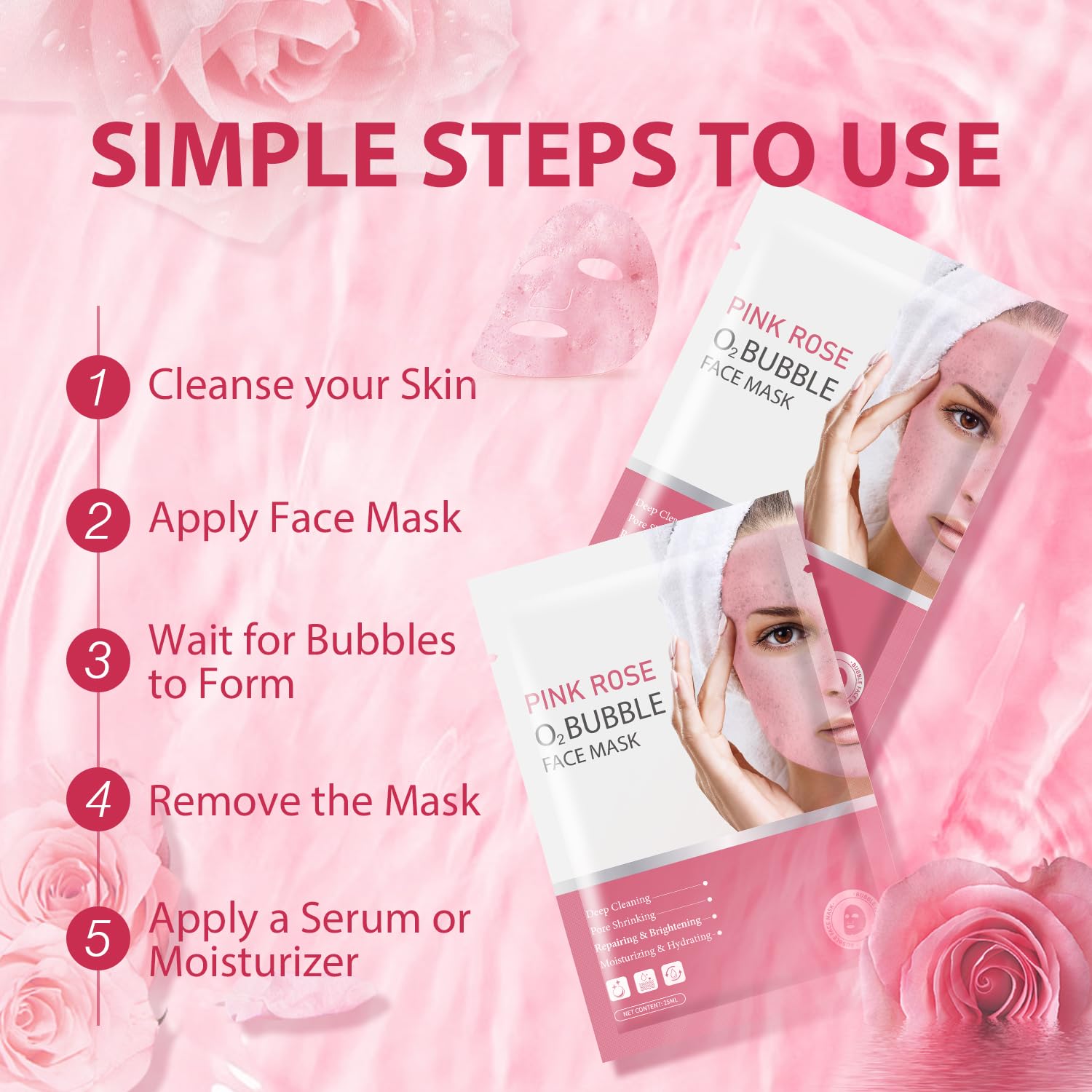 IREV peau hydratee apres masque sensation fraiche et confortable