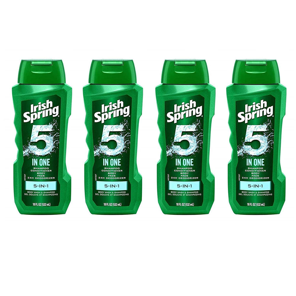 Irish Spring 5-en-1 – bouteilles réunies, pratique pour toute routine douche et soin