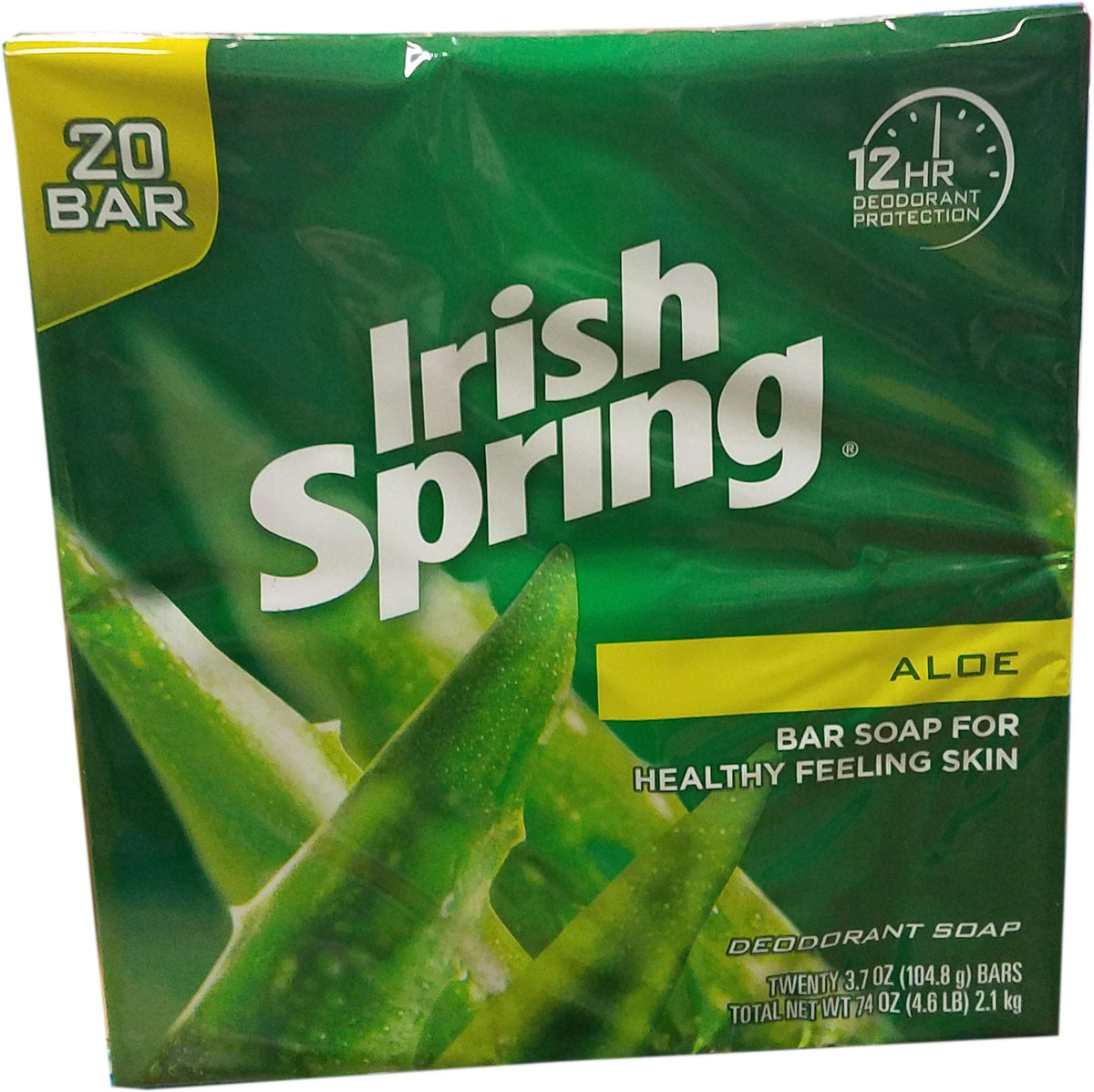 Irish Spring Aloe, savon-barre rafraichissant et hydratant pour la peau.