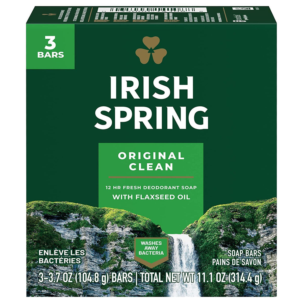 Savon Irish Spring Original en barre, lot de 12, pratique pour la douche quotidienne.