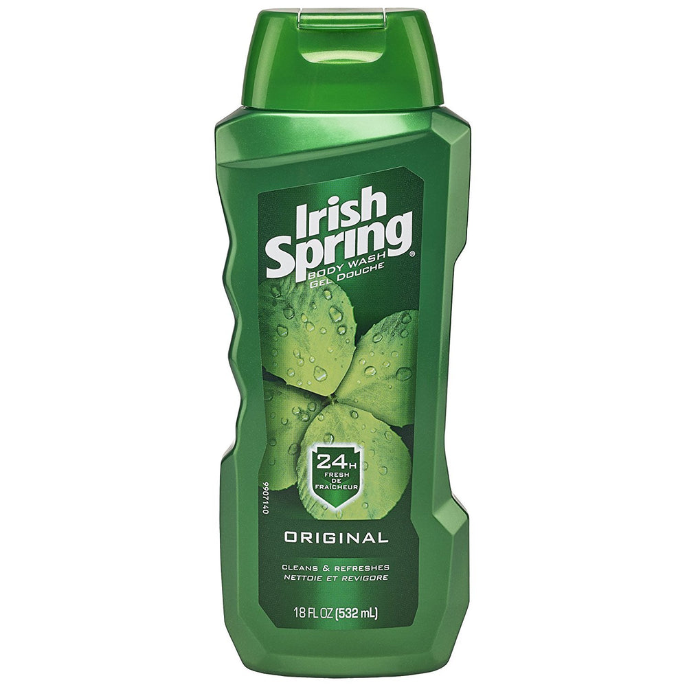 Bouteille Irish Spring Gel Douche Originale prête pour une douche rafraîchissante et une sensation de propreté durable.