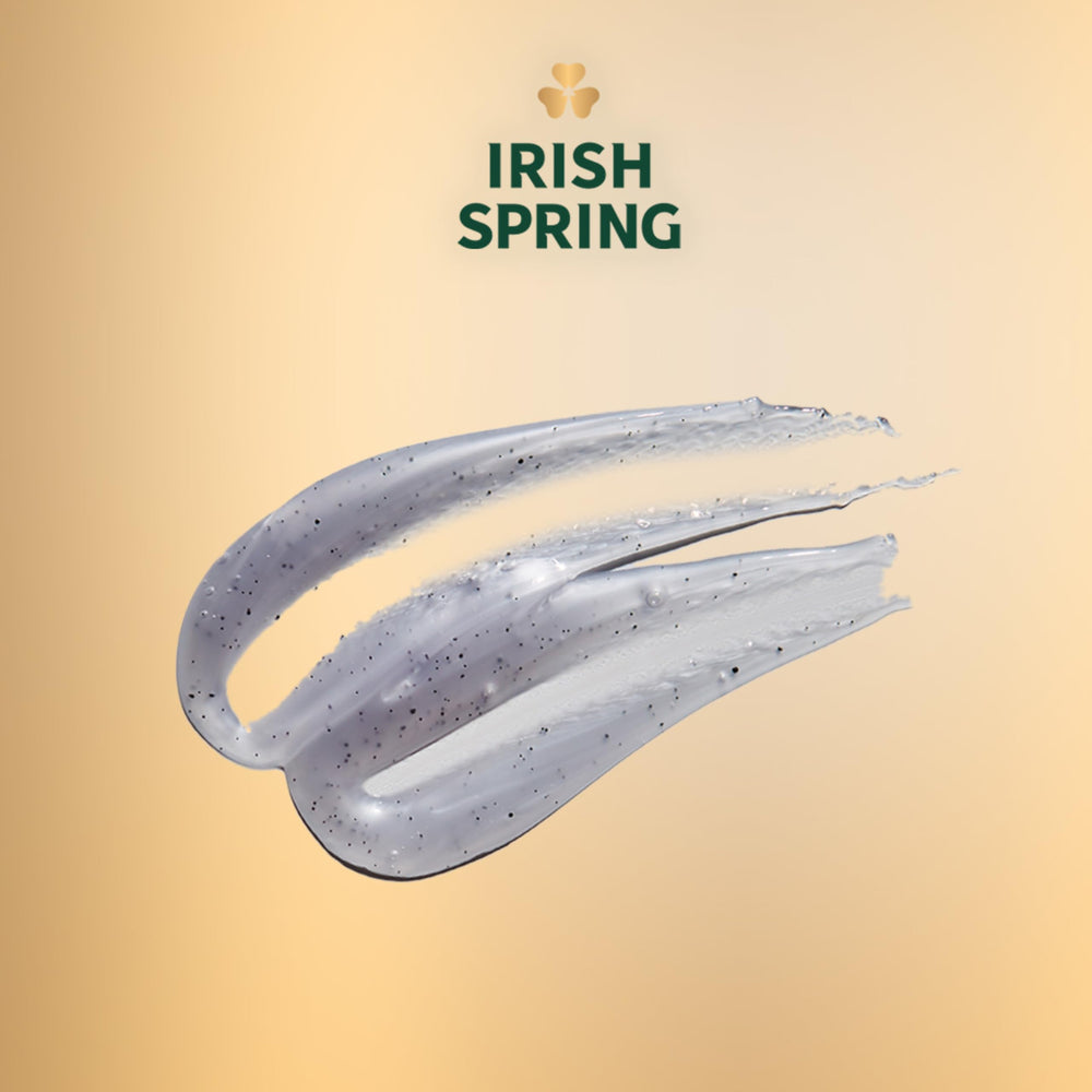 Irish Spring Charcoal Refresh — utilisation sur le visage et les mains pour une propreté rafraîchissante.