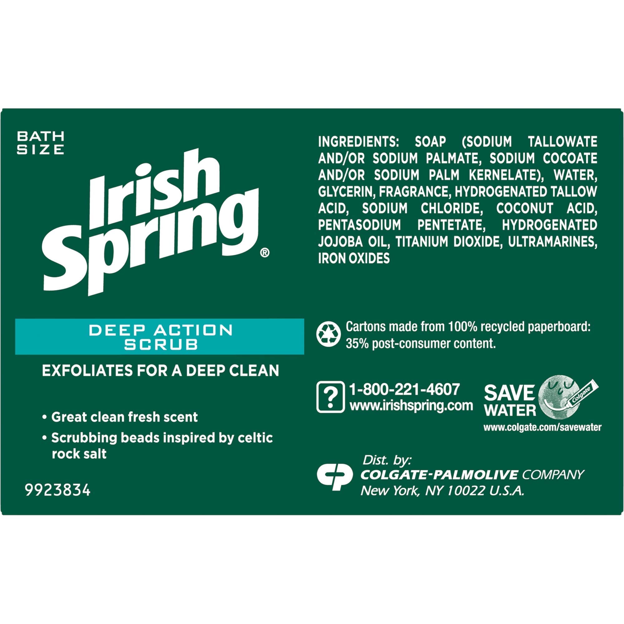 Irish Spring Clean Scrub bar soap pack of two showcases convenient daily use