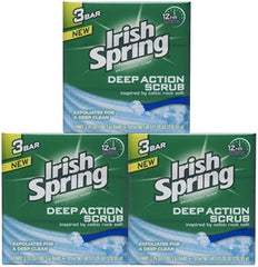 Irish Spring Deep Action Scrub Bar protection d odeur 12 heures pour la journée.