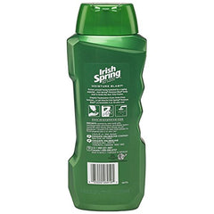 Flacon Irish Spring montrant la neutralisation des odeurs pour une fraîcheur durable.