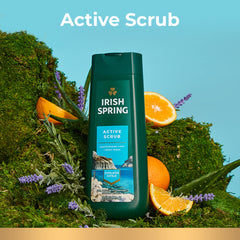 Gel douche Irish Spring pour hommes avec mousse riche dans une bouteille.