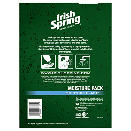 Irish Spring Gel Douche Hydratant – mousse épaisse couvrant tout le corps.