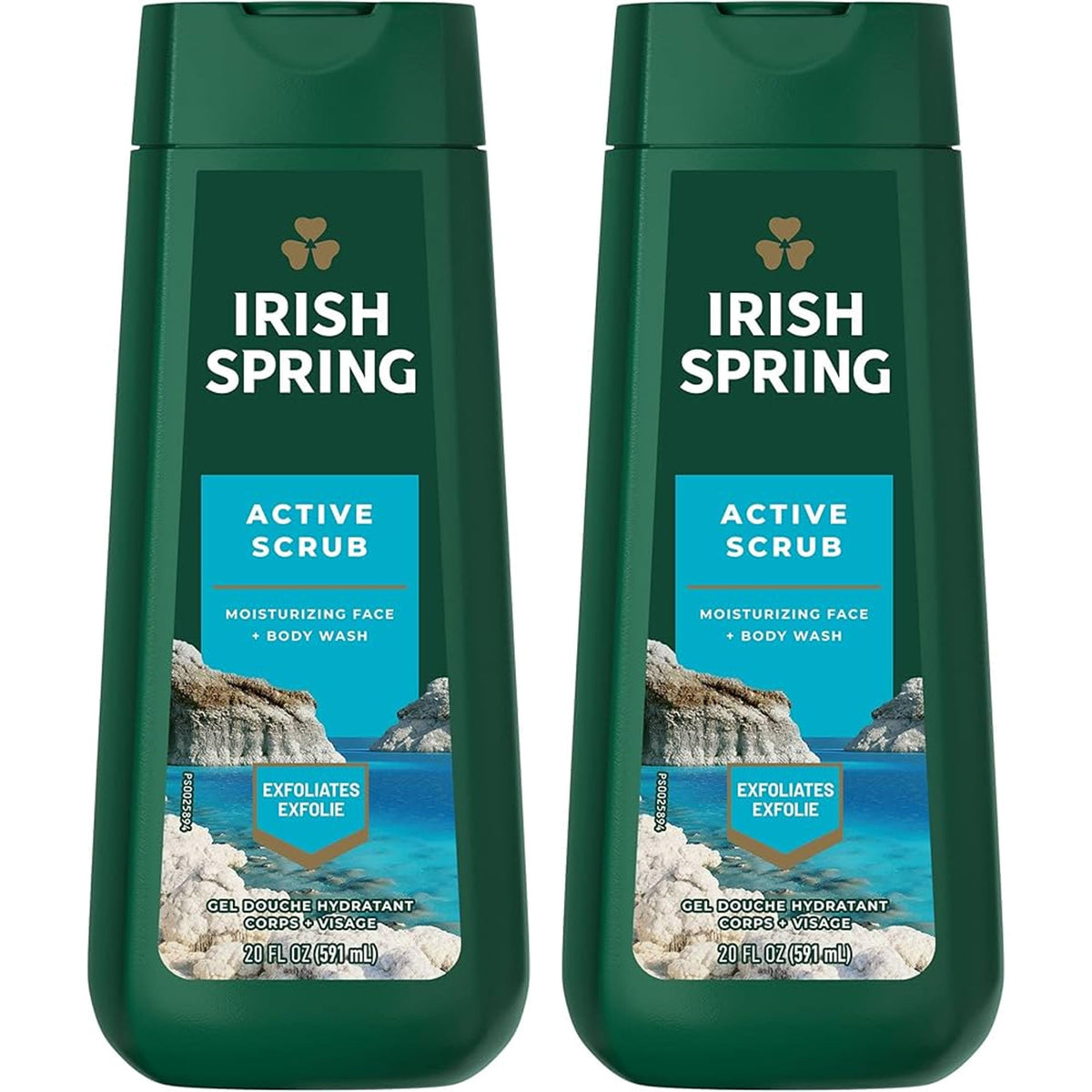 Irish Spring gommage actif : bouteille douche 20 oz, exfolie en douceur