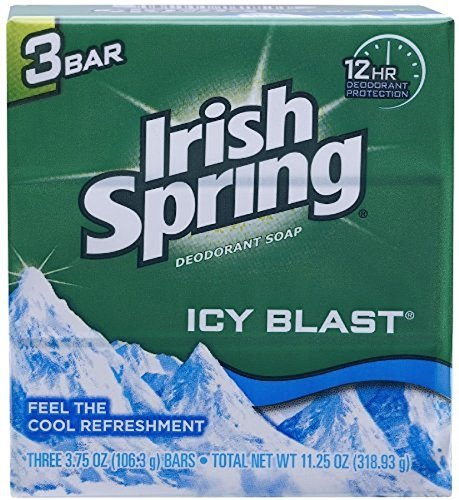 Paquet de deux barres Irish Spring Icy Blast, pratique et économique.