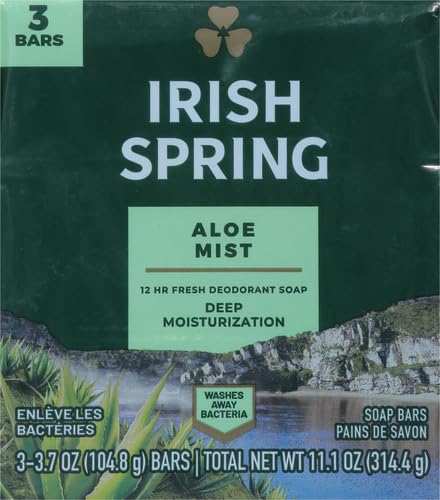 Barre frontale Irish Spring Aloe, packaging clair et identifiable.