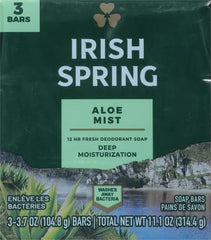 Barre frontale Irish Spring Aloe, packaging clair et identifiable.
