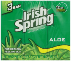 Irish Spring Aloe, ensemble triple de barres, pratique pour le rituel quotidien.