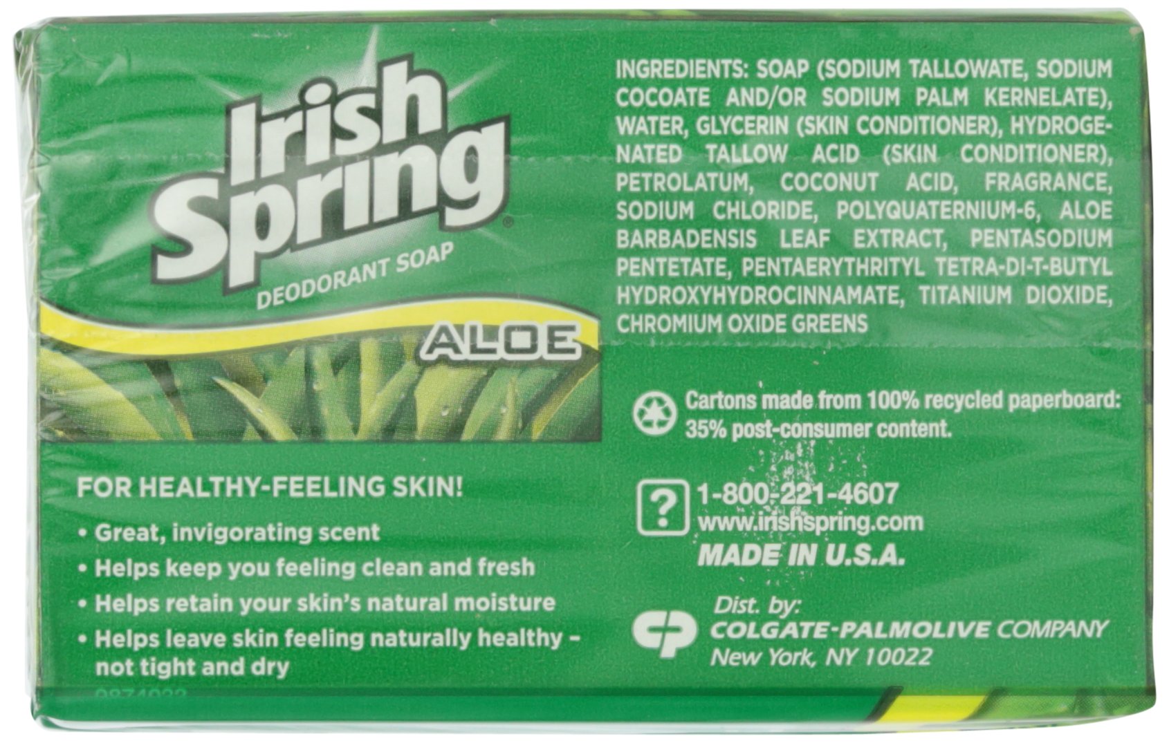 Gros plan sur la texture crèmeuse et légère mousse d’Irish Spring Aloe.