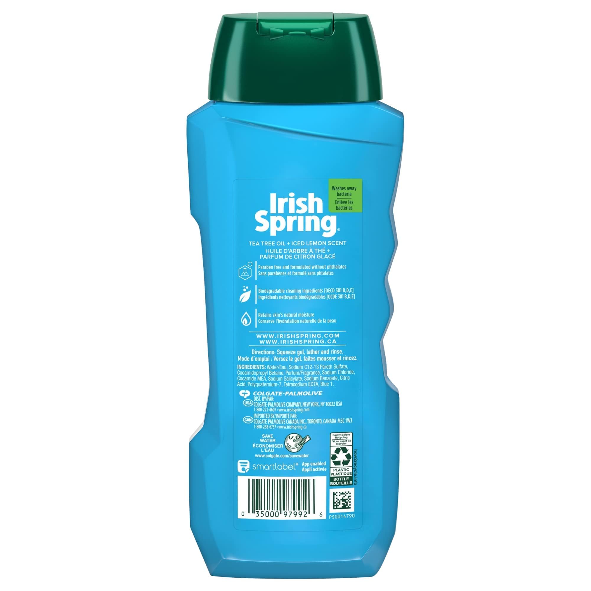 Irish Spring Tea Tree sillage frais qui réveille les sens après la douche