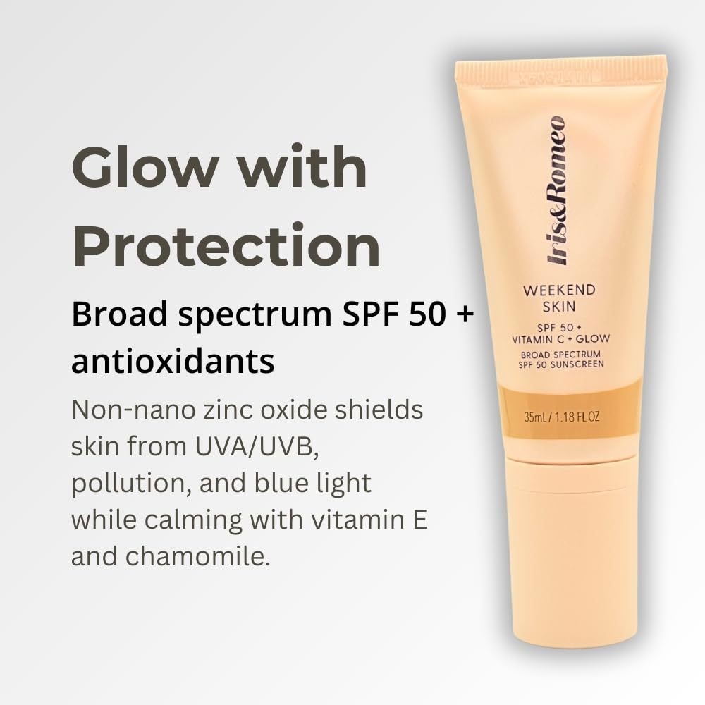 IRIS&ROMEO Weekend Skin avec vitamine C pour un éclat durable.