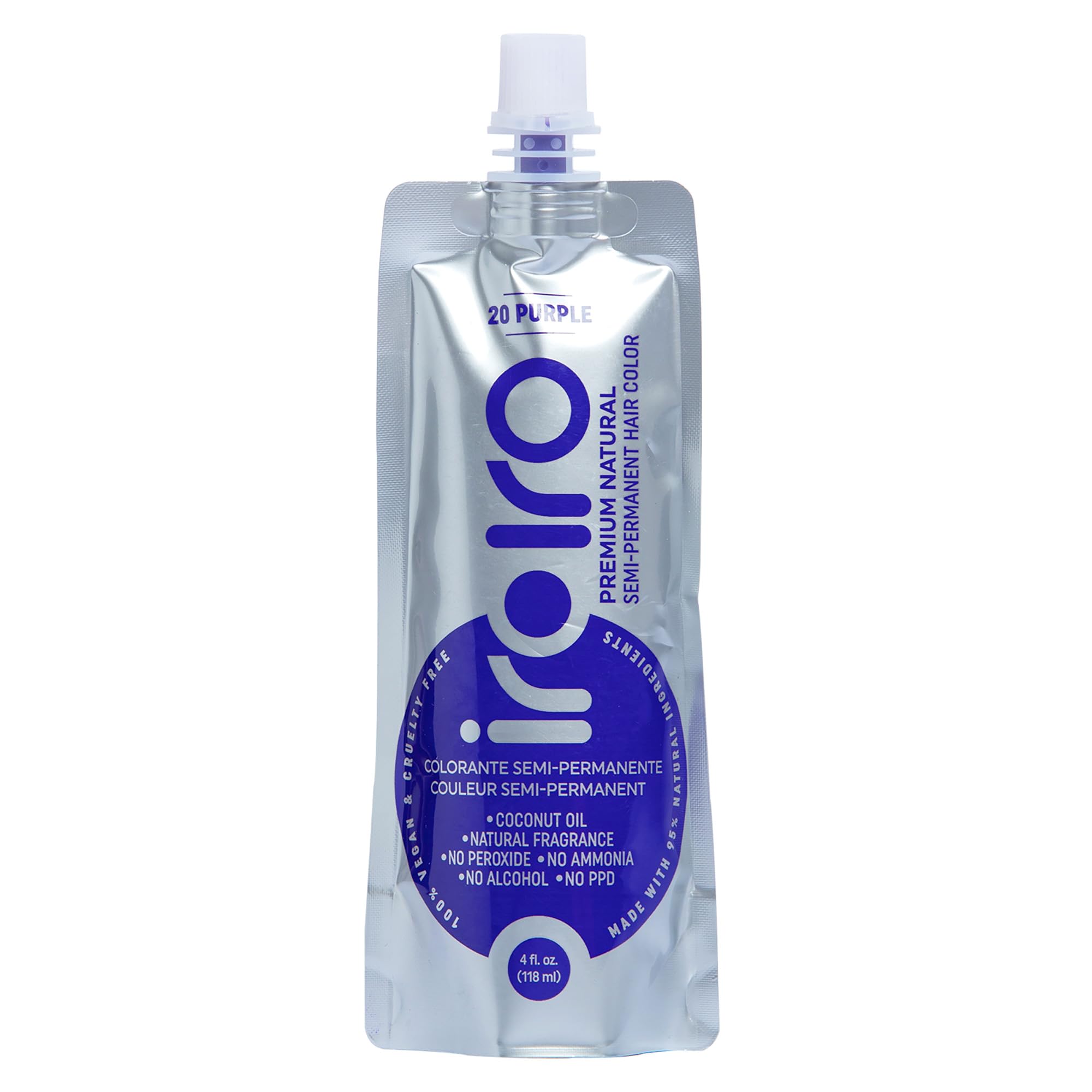 Iroiro 20 violet, bouteille affichant la teinte vibrante et durable.