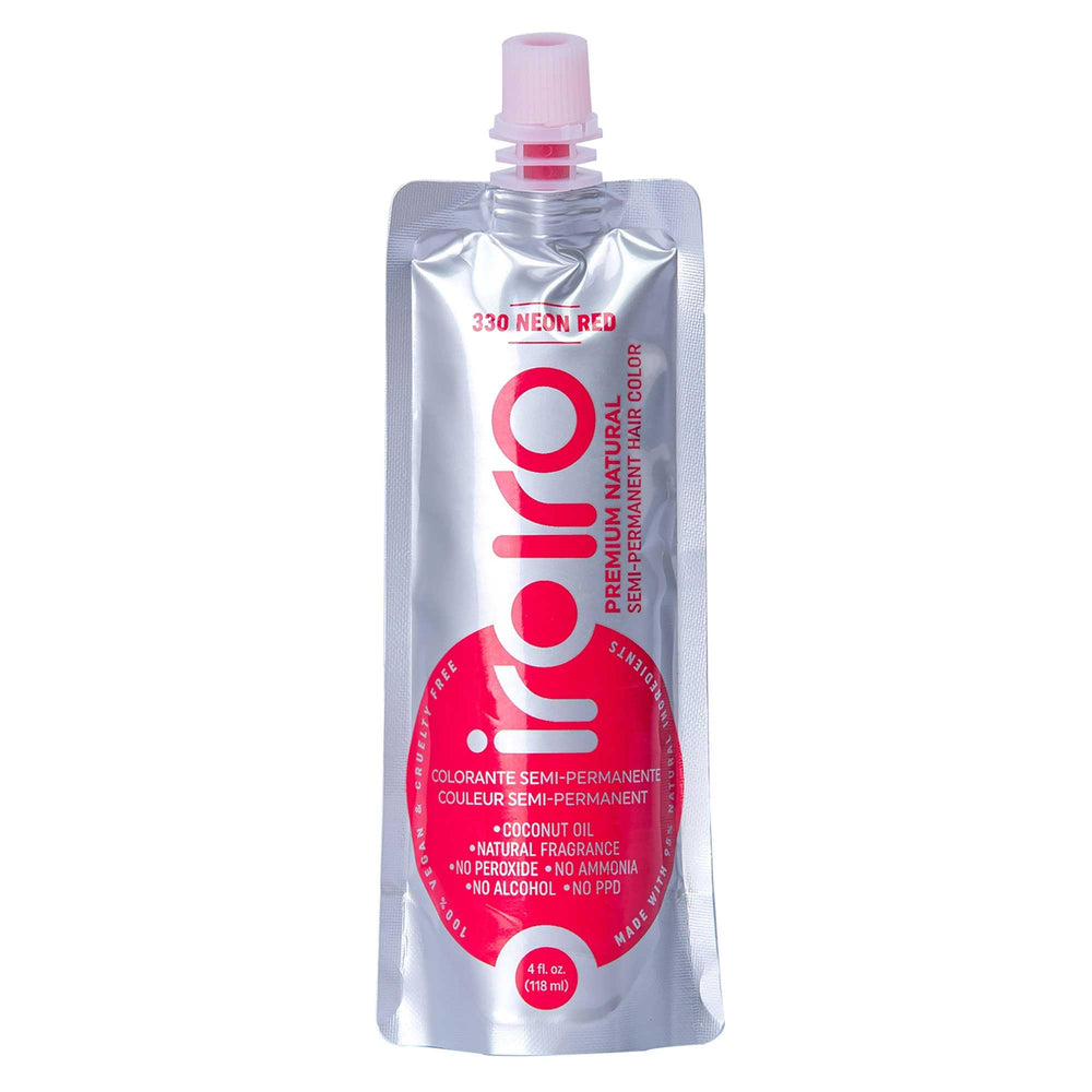 IROIRO Neon Rouge 330 dans bouteille crème pour une couleur durable et agréable
