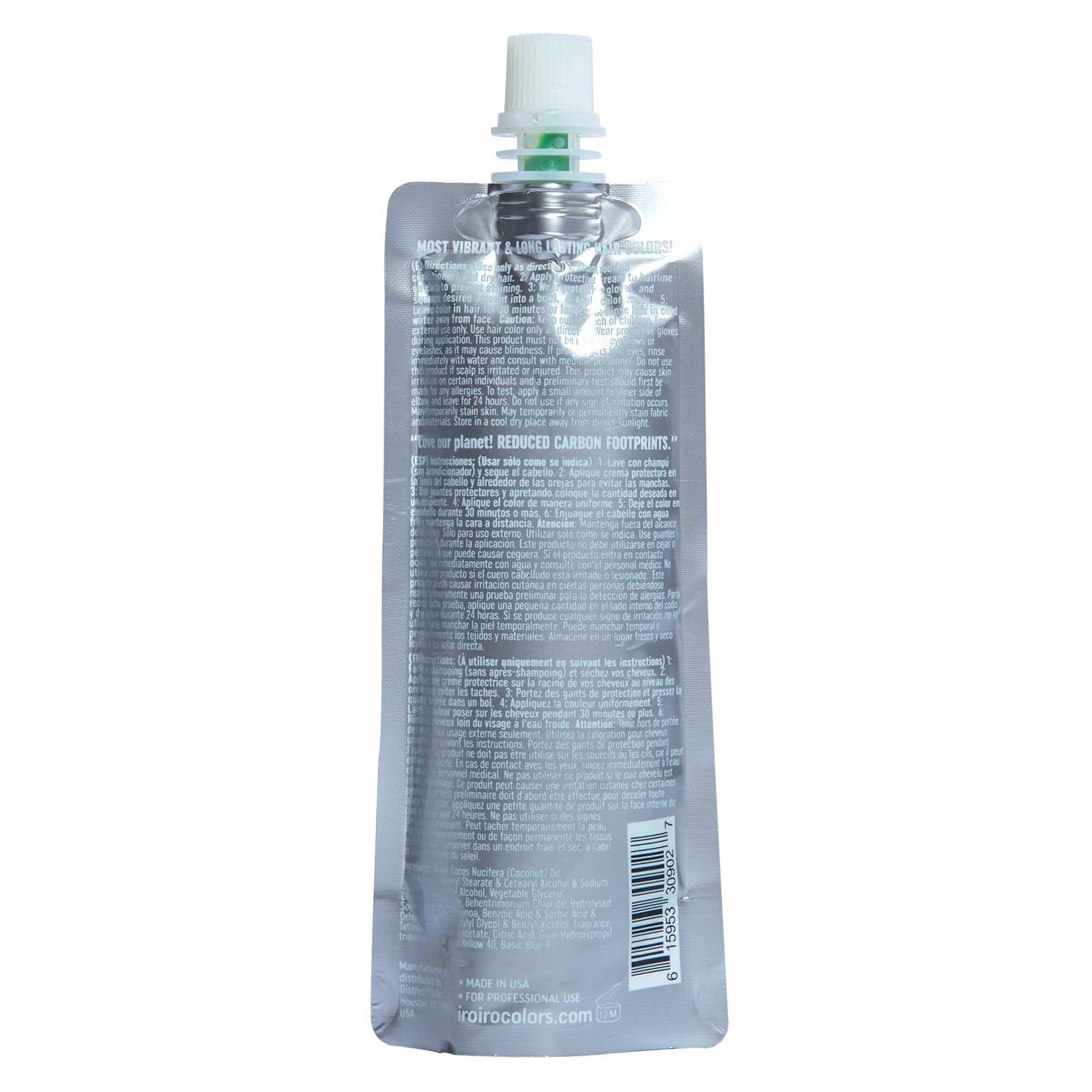 IROIRO huile coco nourrissante apaise les cheveux pendant la coloration.