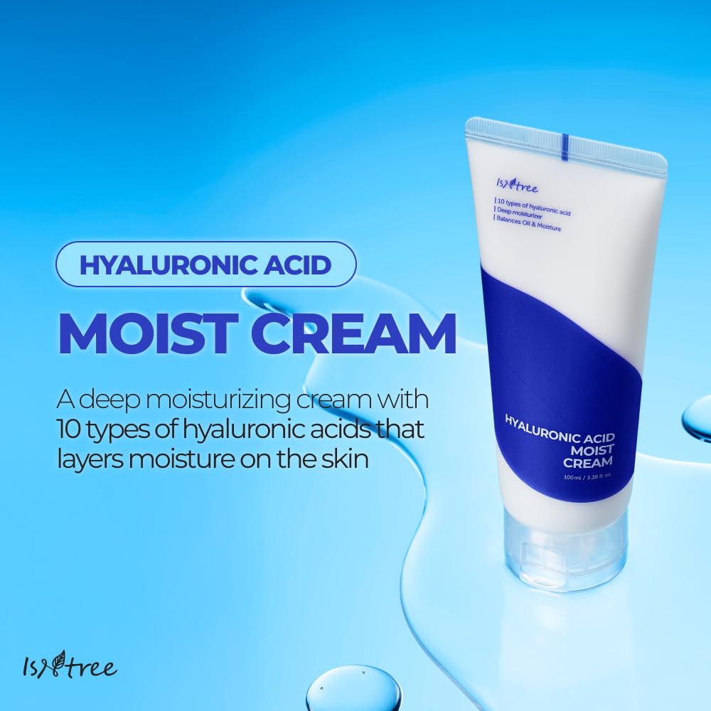 ISNTREE Crème Hyaluronique – texture légère et absorption rapide sans film gras.