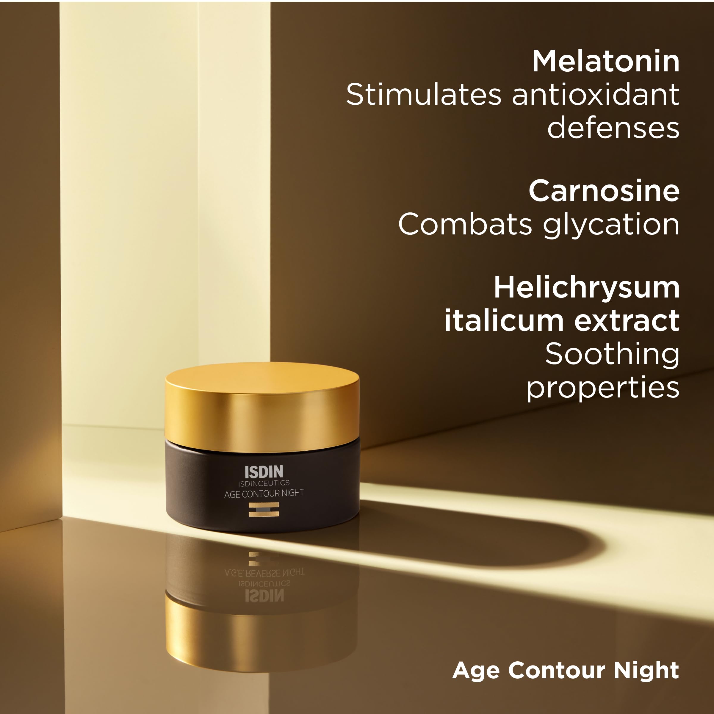 ISDIN Age Contour Nuit — action apaisante et uniforme du teint.