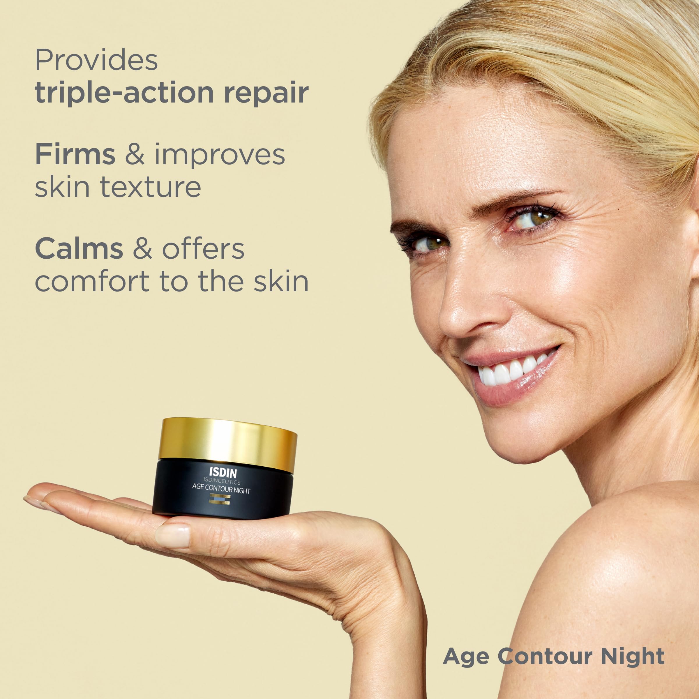 ISDIN Age Contour Nuit avec mélatonine — soutien des défenses antioxydantes.