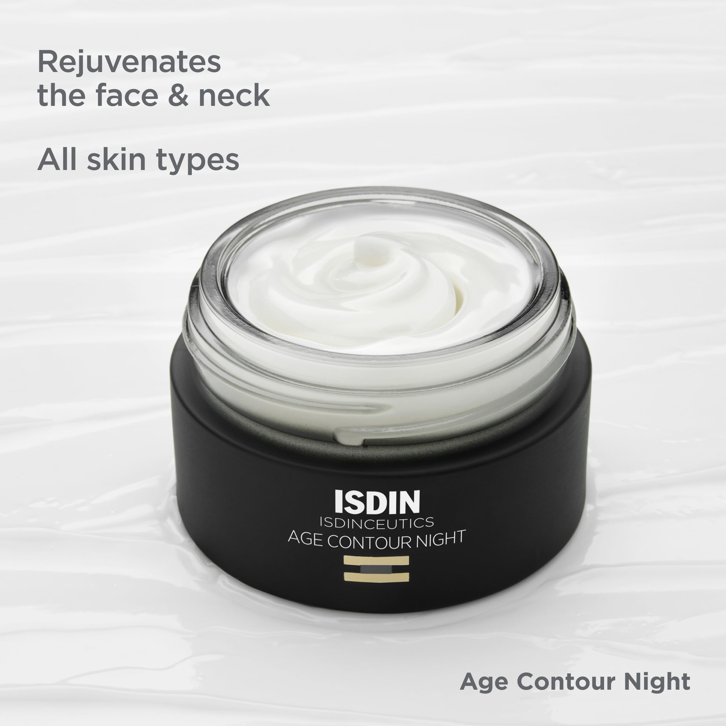 ISDIN Age Contour Nuit — peptides aidant le collagène et l’élastine.