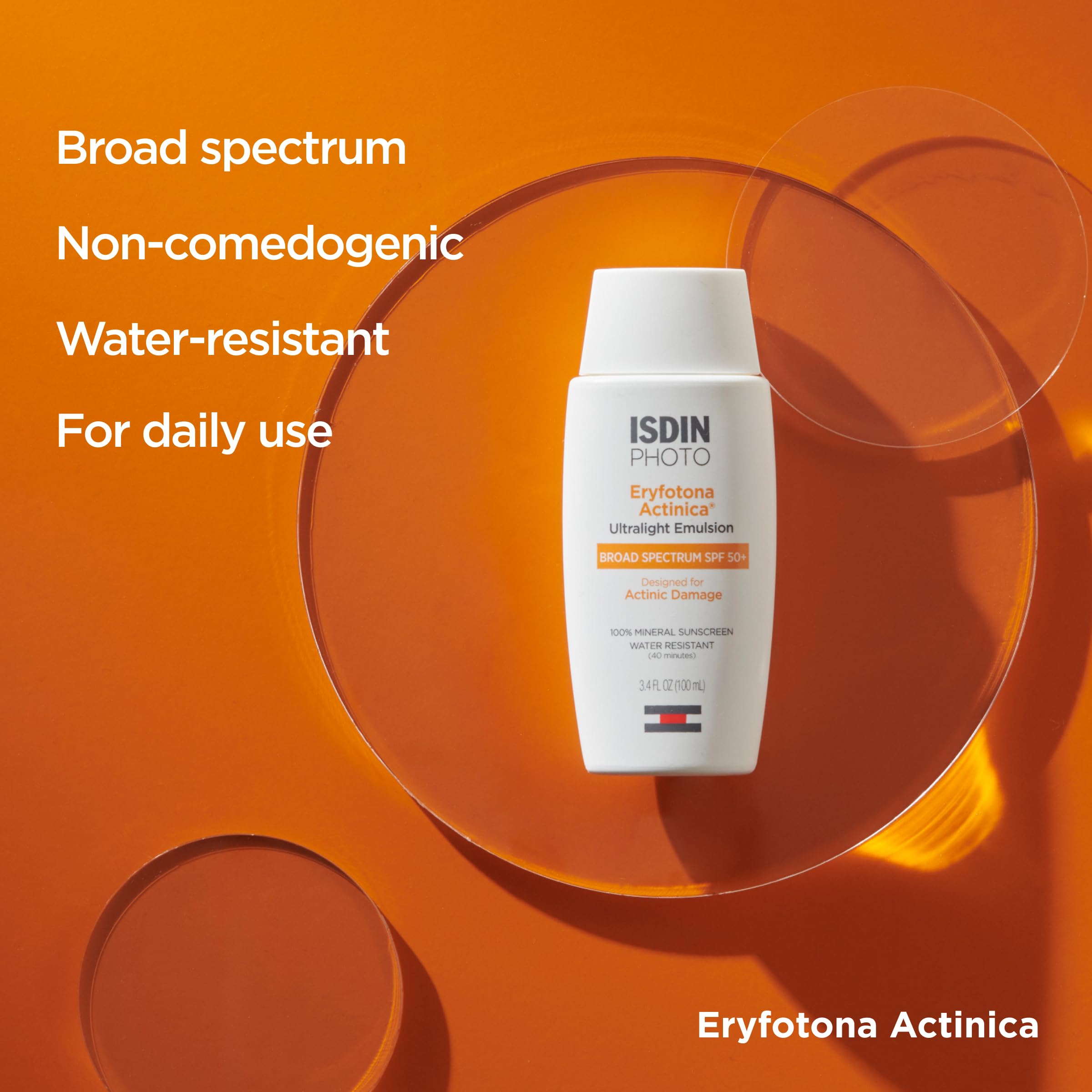 ISDIN Eryfotona Actinica – sans filtre blanc, fini discret sur le visage.