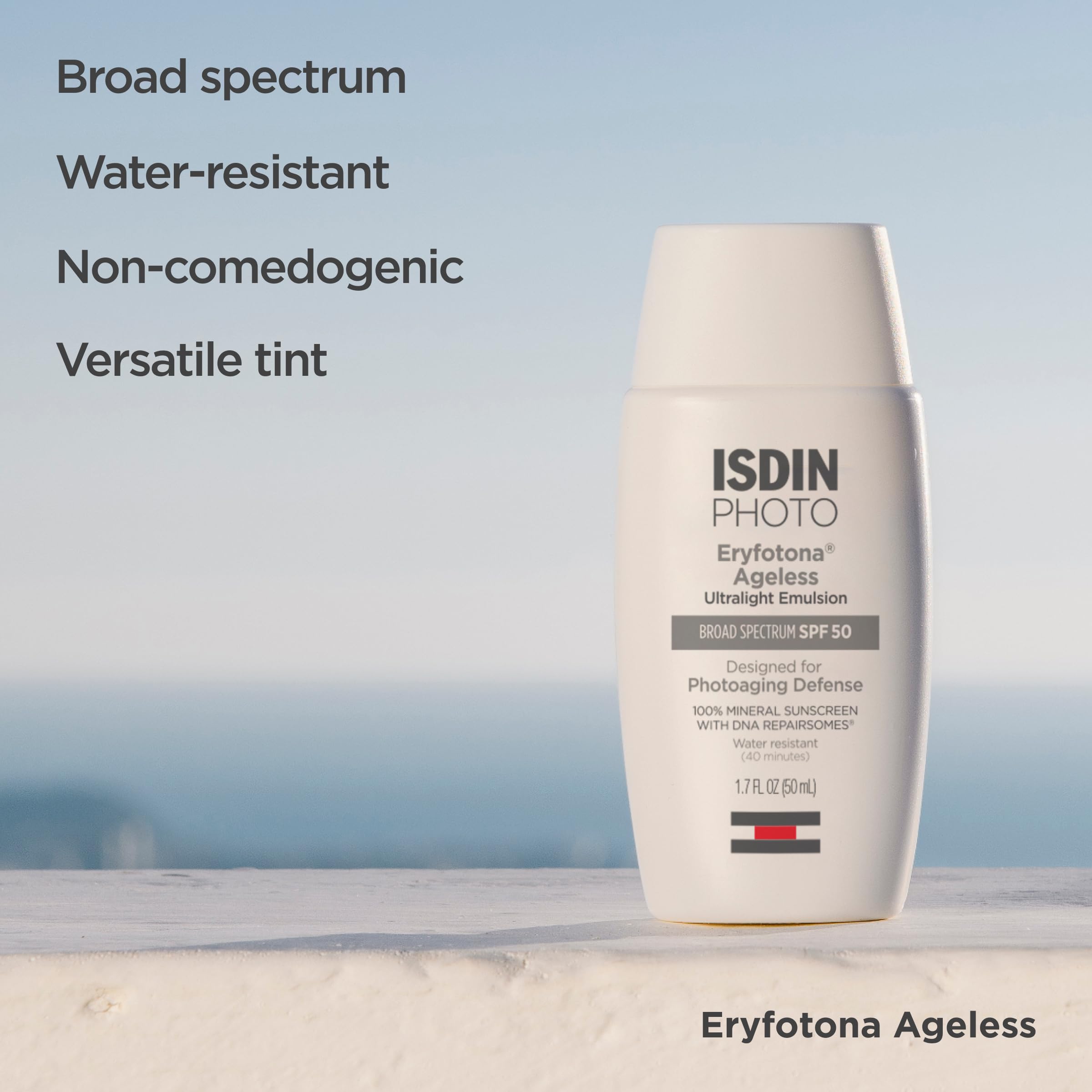 ISDIN Eryfotona Ageless oxyde de zinc 10,7% pour une protection fiable.