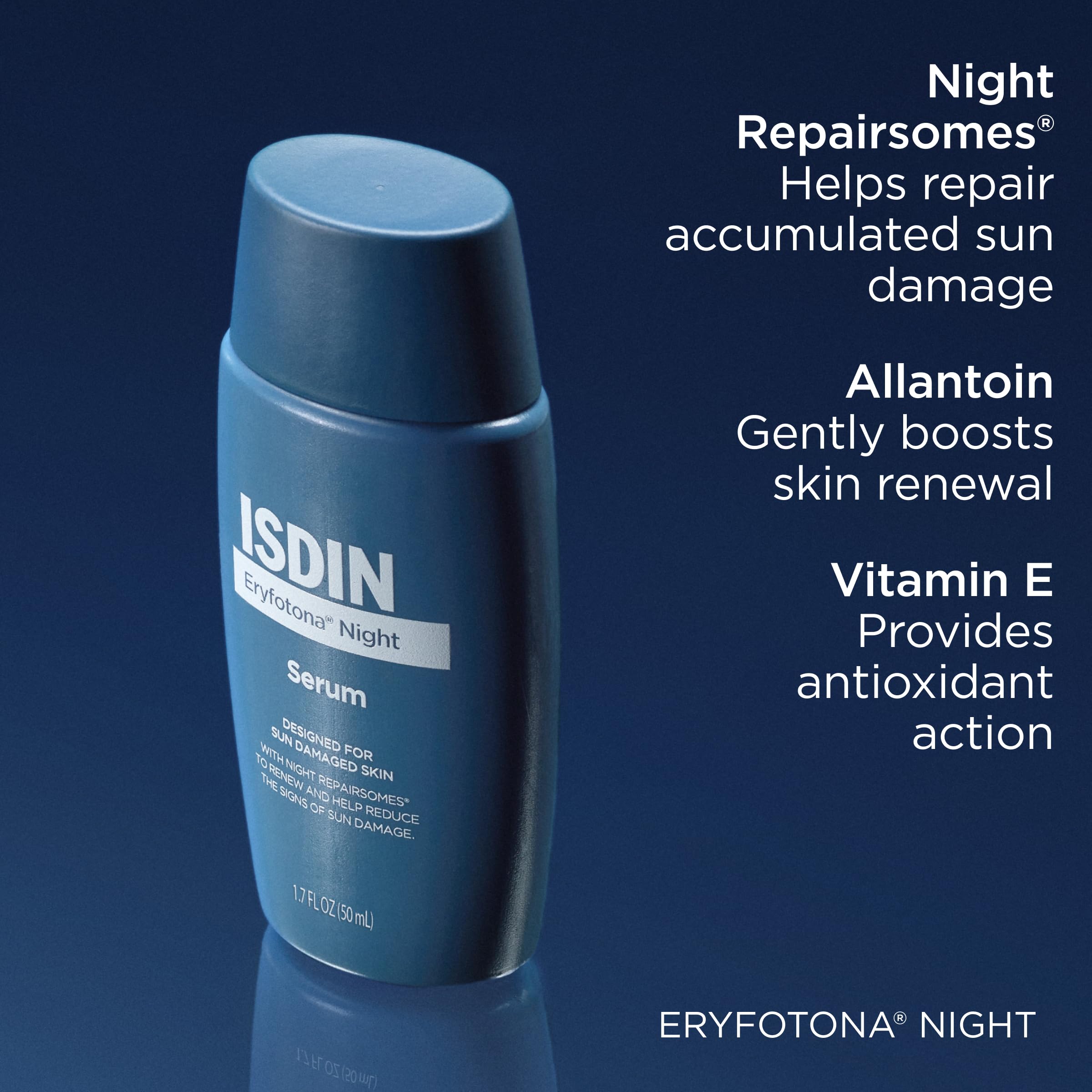 Allantoïne et vitamine E pour apaiser et nourrir la peau avec ISDIN Night.