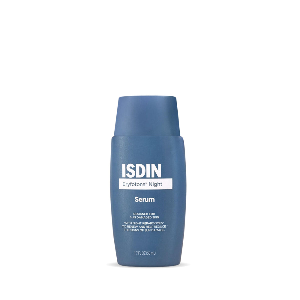 ISDIN Eryfotona Night, rituel nocturne, flacon 50 ml, apaisement et hydratation.
