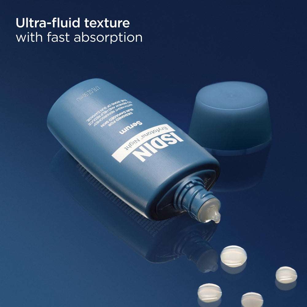 Texture ultra-fluide ISDIN Eryfotona Night fond rapidement sur la peau.