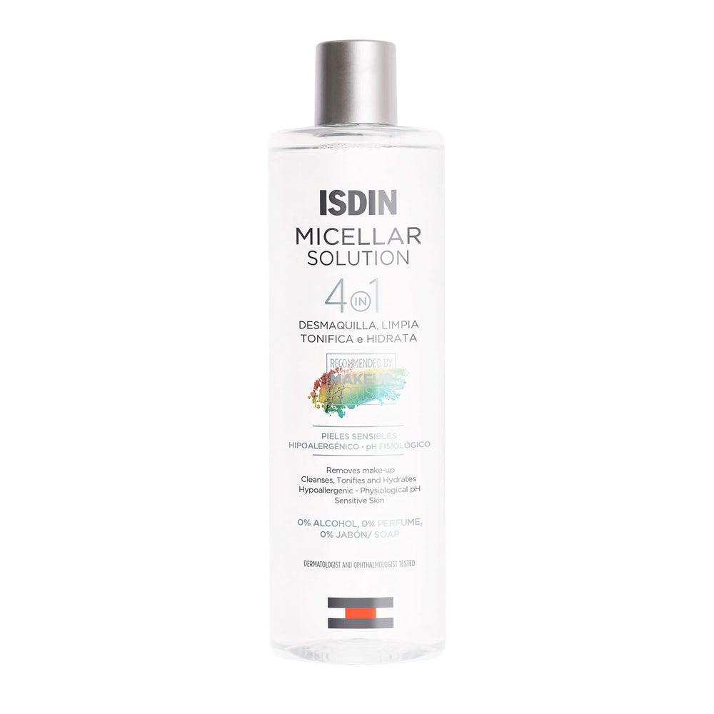 ISDIN Micellar 4-en-1, eau démaquillante douce pour peau sensible.
