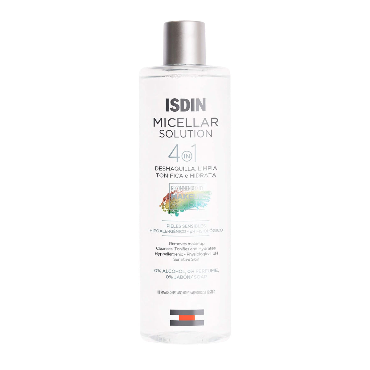 ISDIN Micellar 4-en-1, eau démaquillante douce pour peau sensible.