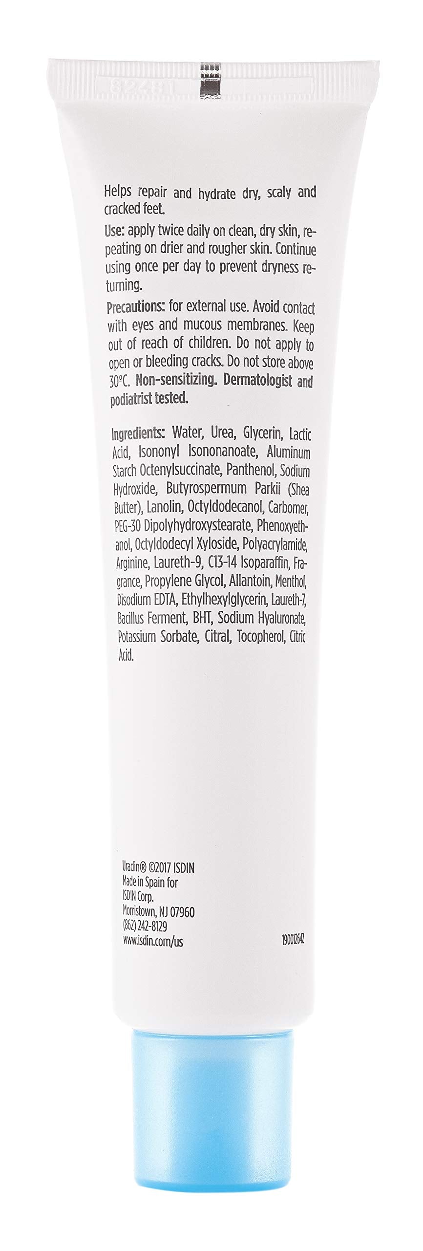 Format voyage compact de 75 ml pour le soin des pieds en déplacement.