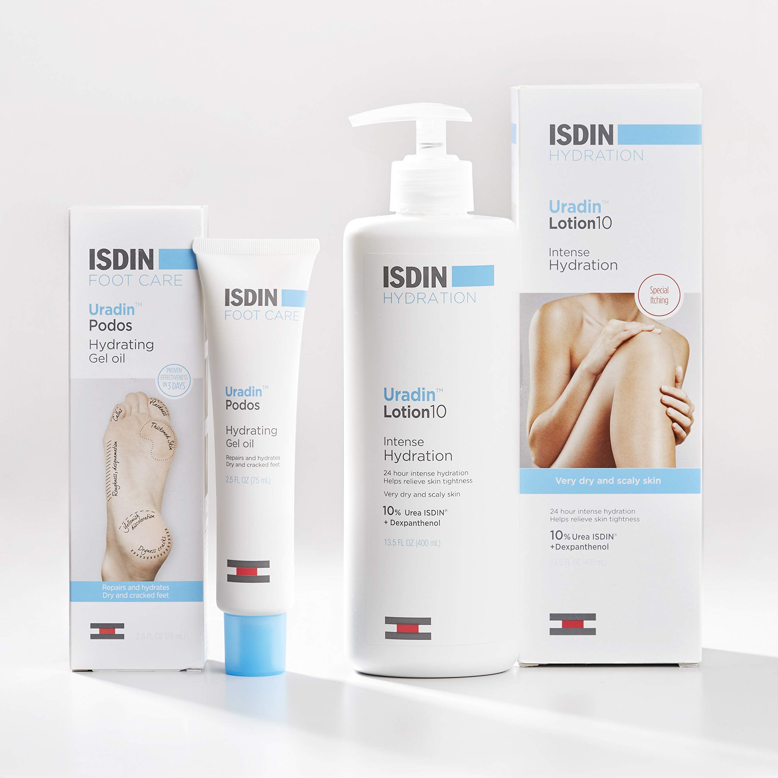 Produit testé dermatologiquement pour la peau des pieds.