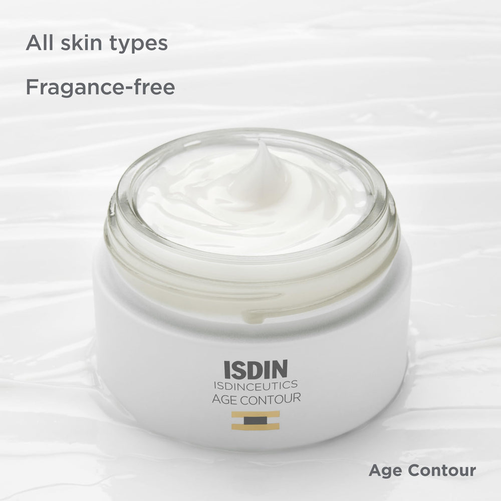 Affinage du contour visuel avec Isdinceutics Age Contour, visage plus défini.