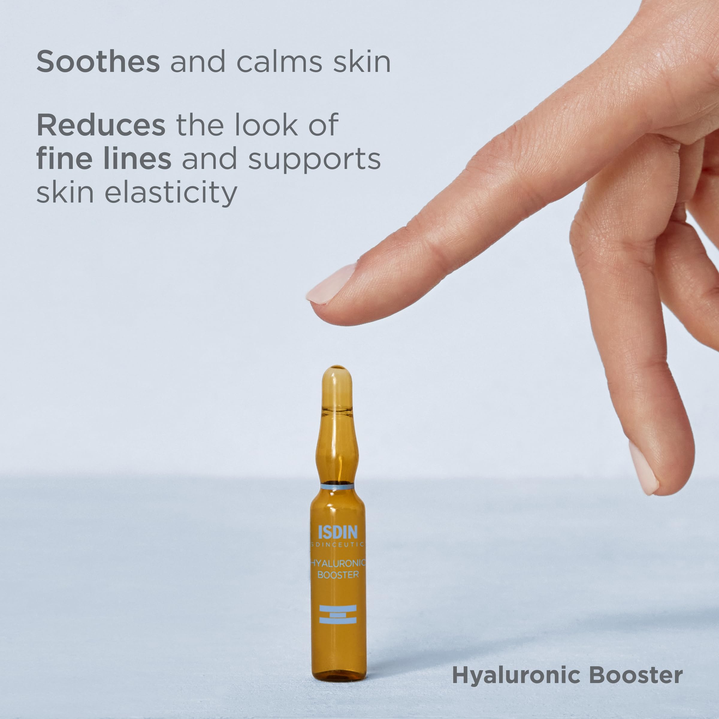 Isdin booster en ampoules avec deux poids moléculaires d’acide hyaluronique pour hydrater