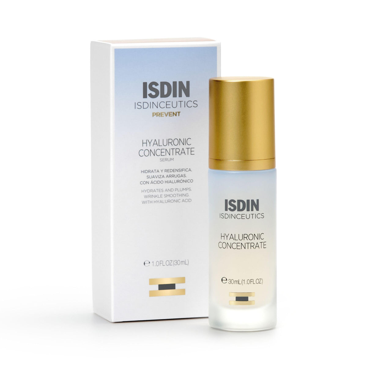 Isdinceutics Concentré Hyaluronique – flacon pompe-doseuse pour hydratation légère et pratique.