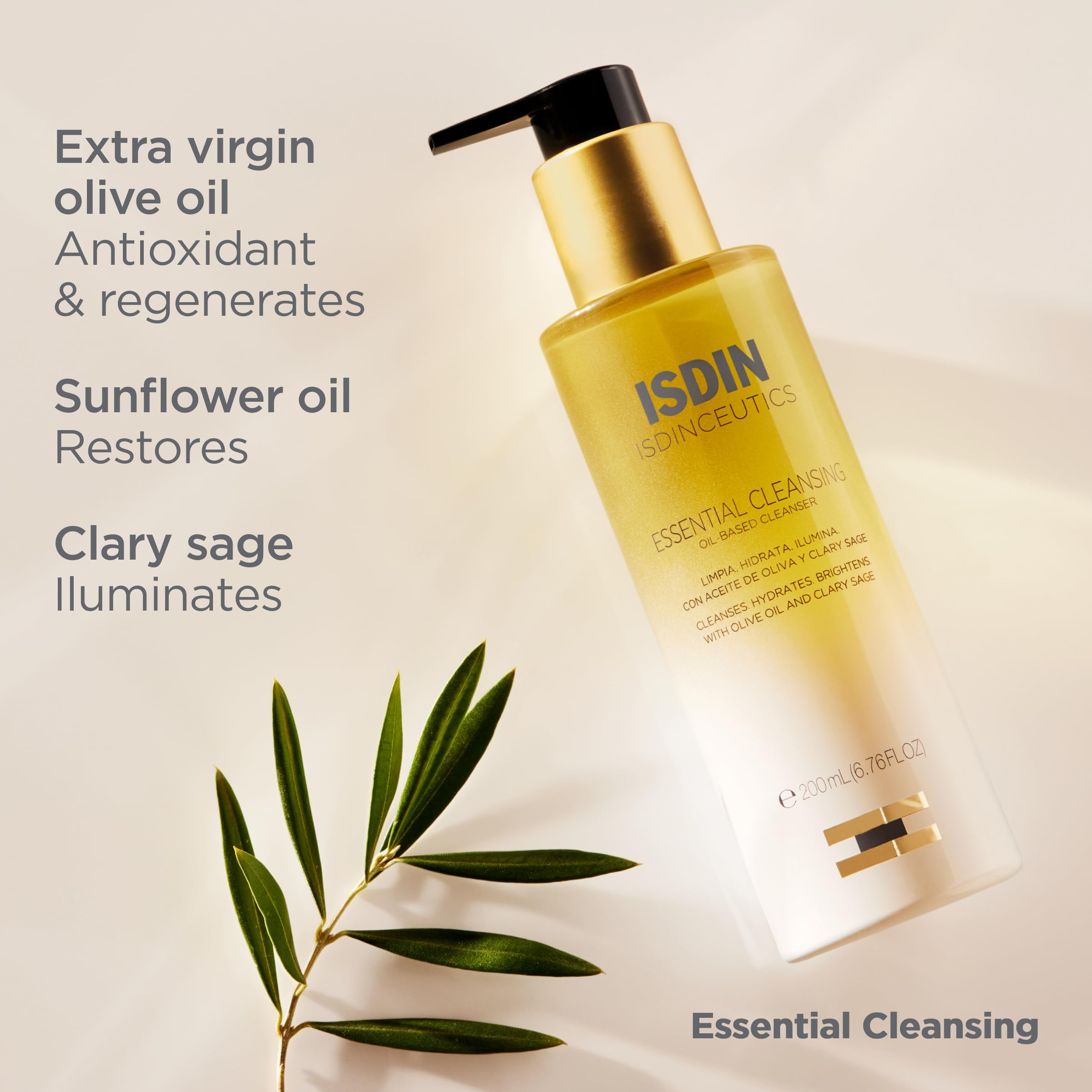 Isdinceutics Essential Cleansing Oil, clary sage uniformise le teint et apporte de l éclat