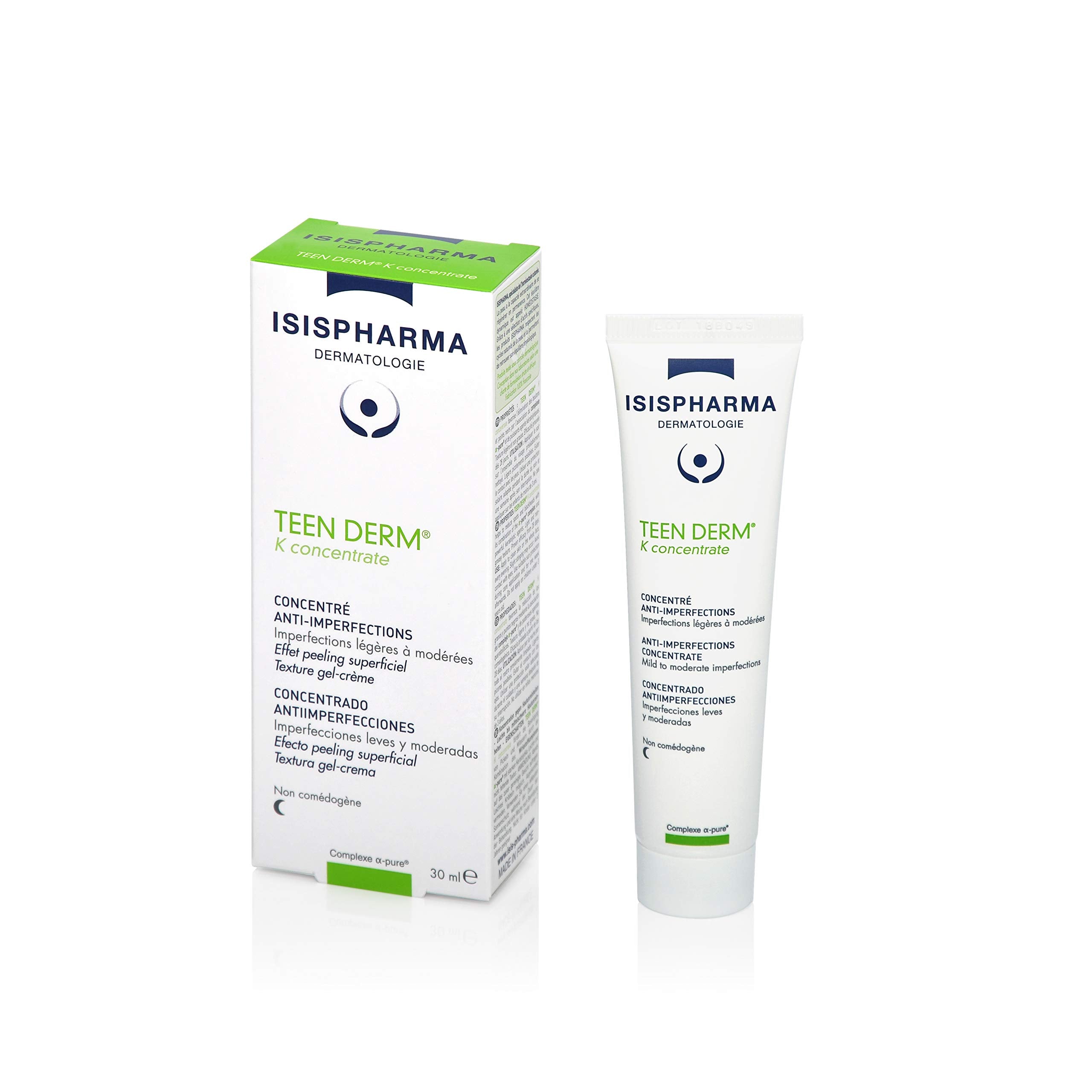 IsisPharma Teen Derm K Concentré – texture légère, non grasse, idéal pour une routine nocturne.