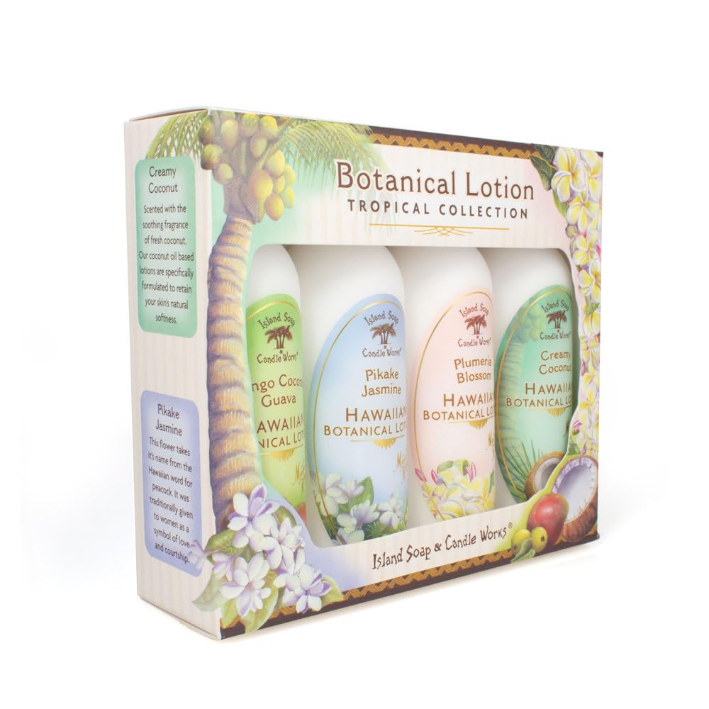 Coffret décoratif Island Soap & Candle Works, lotion hawaïenne de 60 ml.