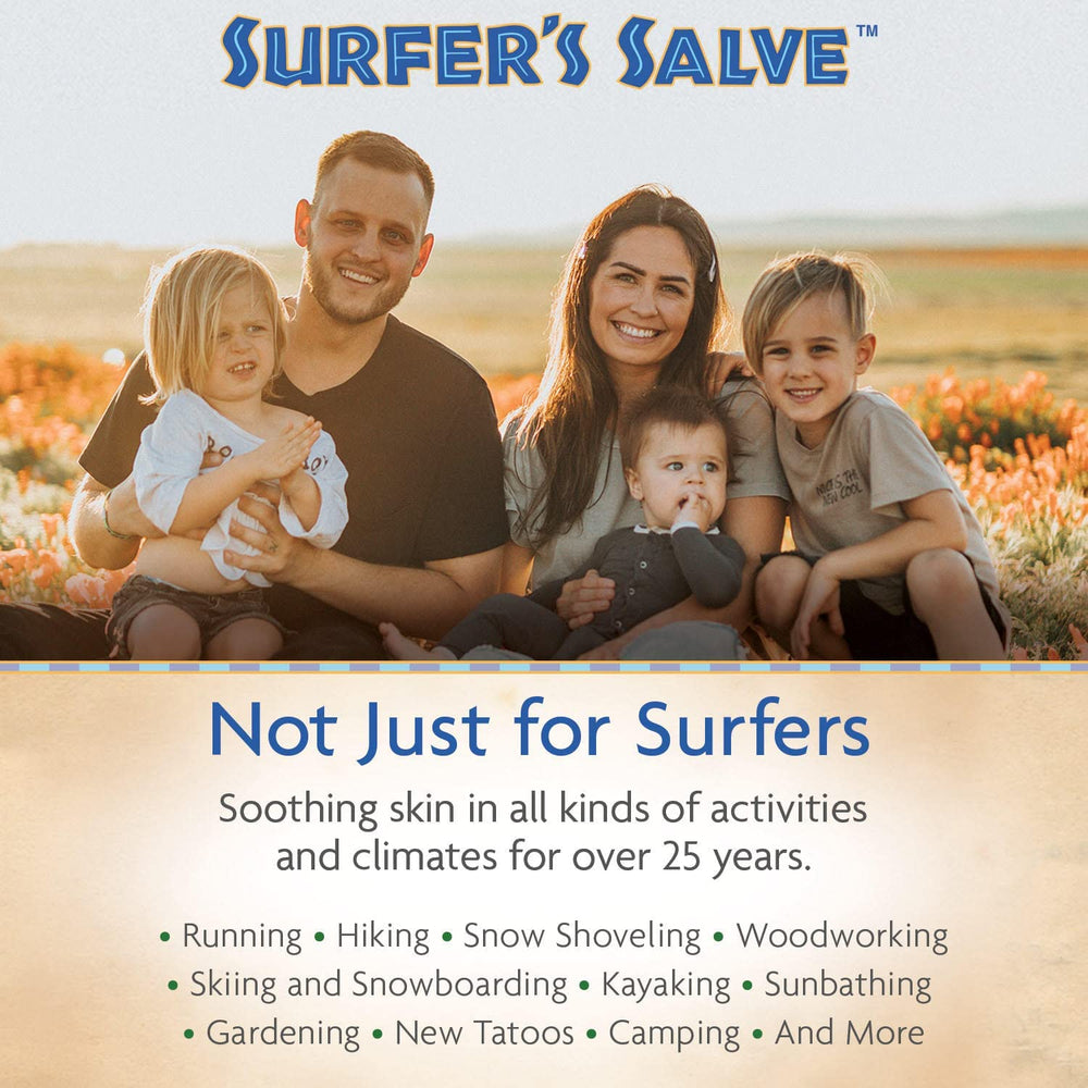 Utilisation quotidienne du Surfer-Salve-Stick sur peau exposée.