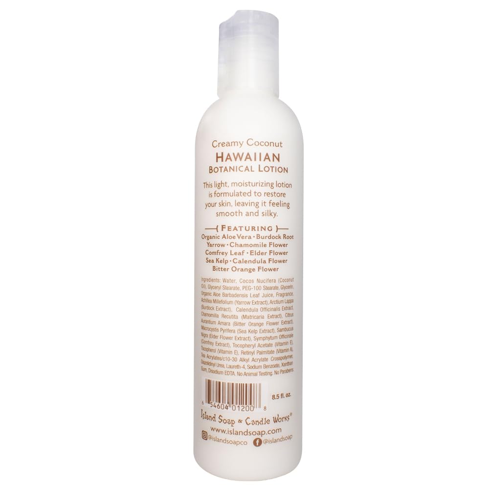 Island Soap & Candle Works – texture légère et absorption rapide pour ce soin corporel coco.