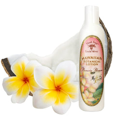 Lotion Plumaria d'Island Soap & Candle Works, ambiance hydratante sur la peau.