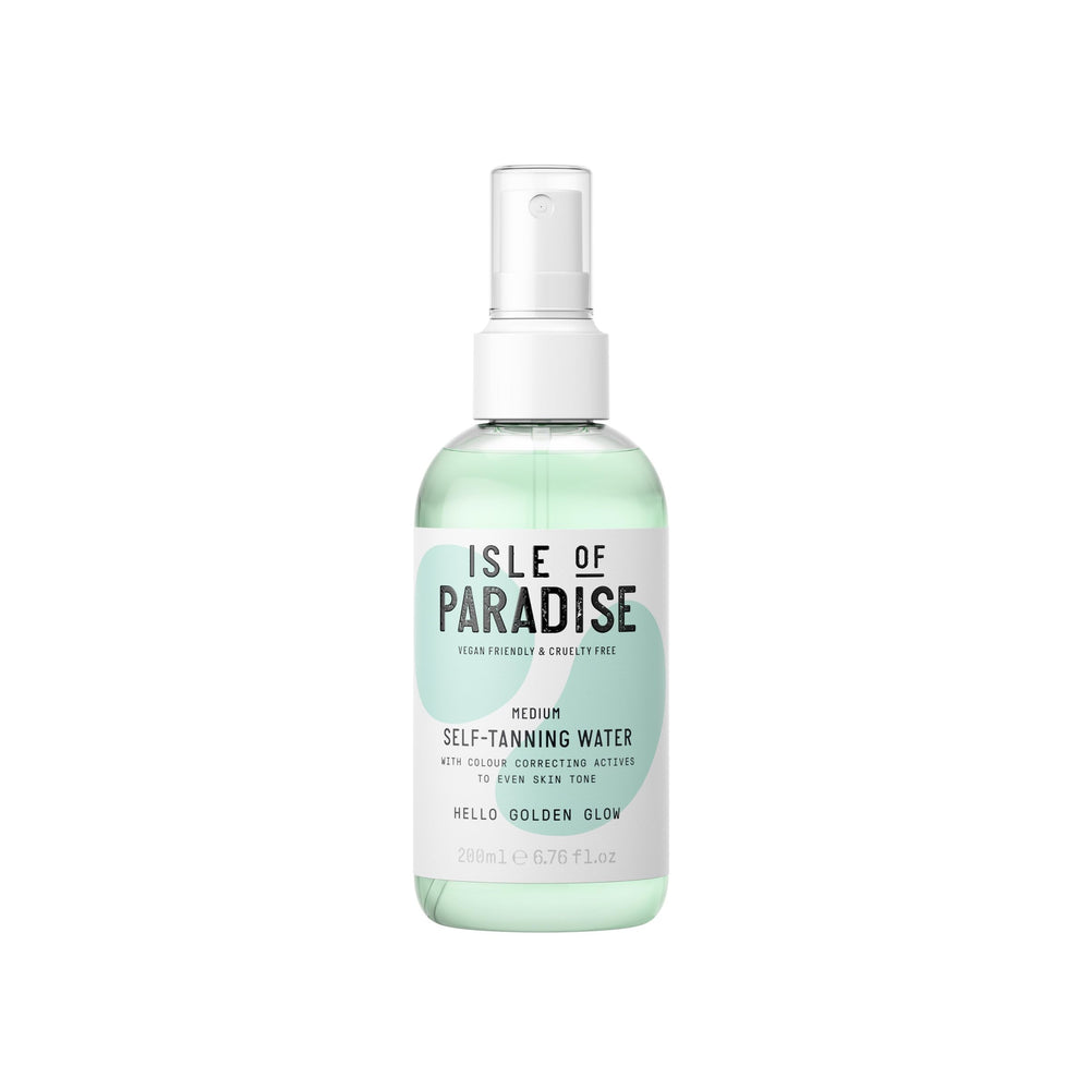 Isle of Paradise: eau bronzante transparente pour visage et corps, teint uniforme potentiel.