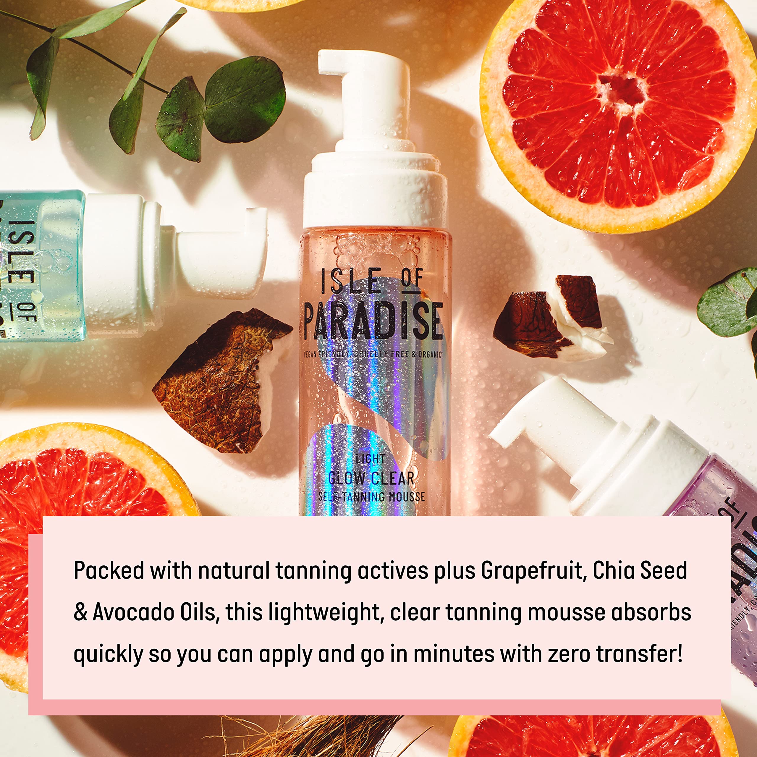 Isle of Paradise Glow Clear Mousse – gant d’application pour une pose précise et homogène.